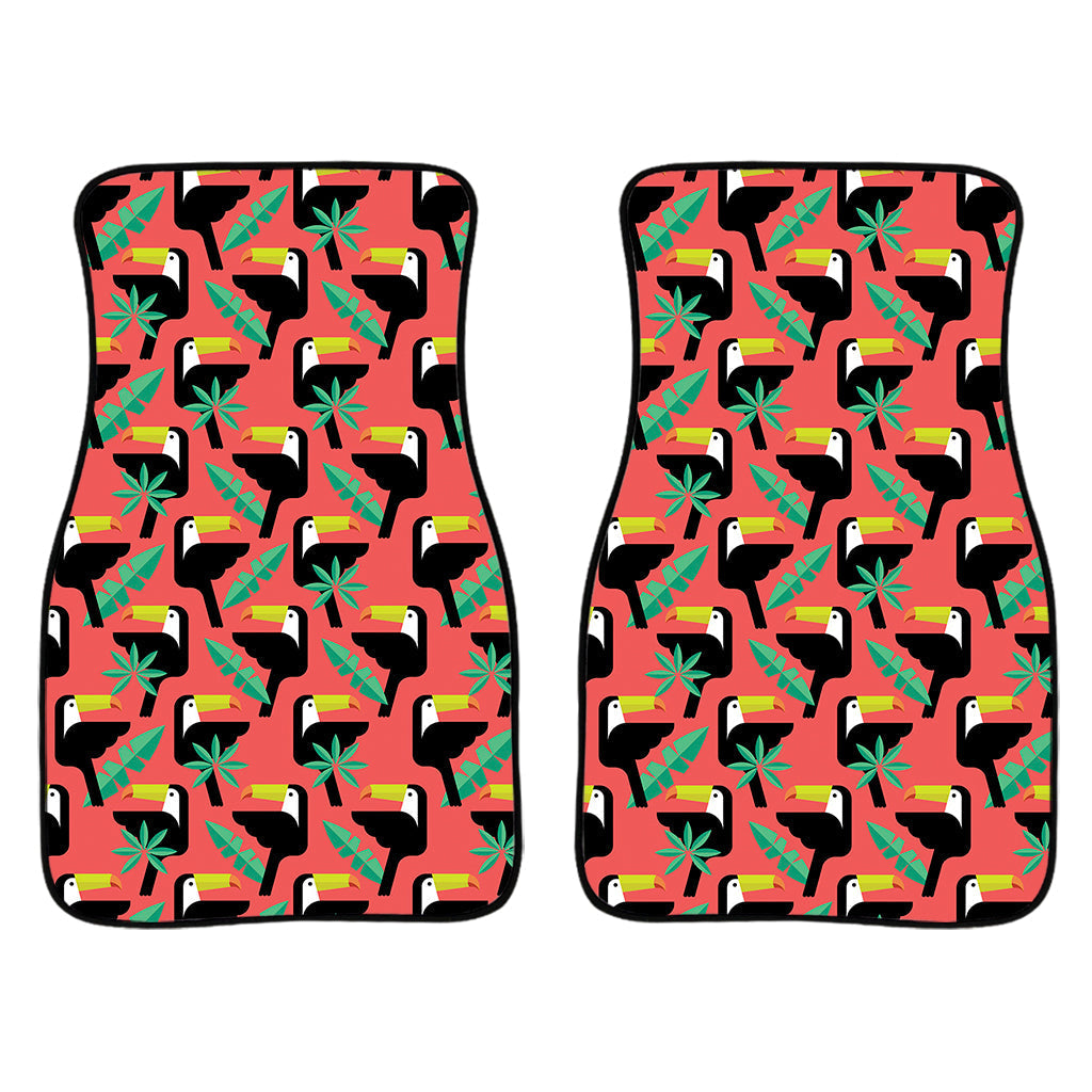 Tropical Toco Toucan Pattern Print Front And Back Car Floor Mats/ Front Car Mat