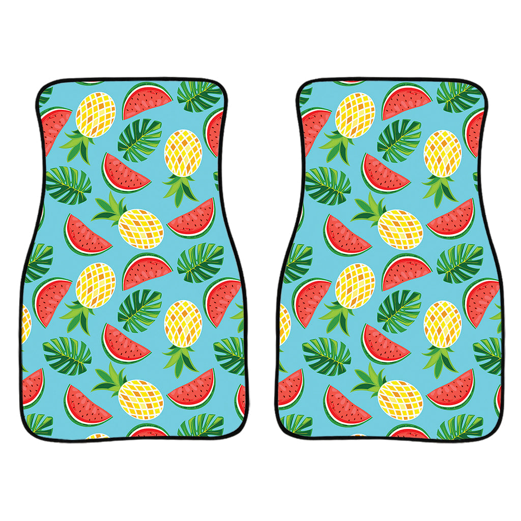 Tropical Watermelon And Pineapple Print Front And Back Car Floor Mats/ Front Car Mat