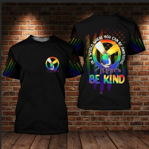 Bekind Pride 3D T Shirts For Lesbian/ Gay Couple Gay Gifts On Pride Month/ LGBT Gifts