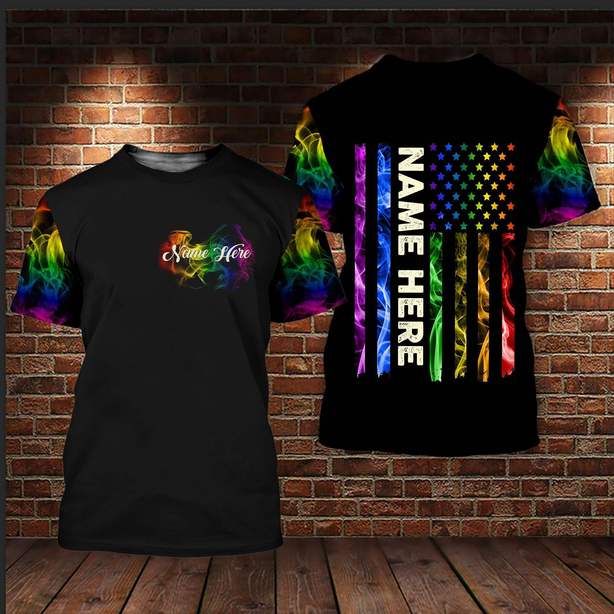 Personalized LGBTQ Shirts Pride Smoke Pattern For LGBT Pride Month/ Gaymer Shirt