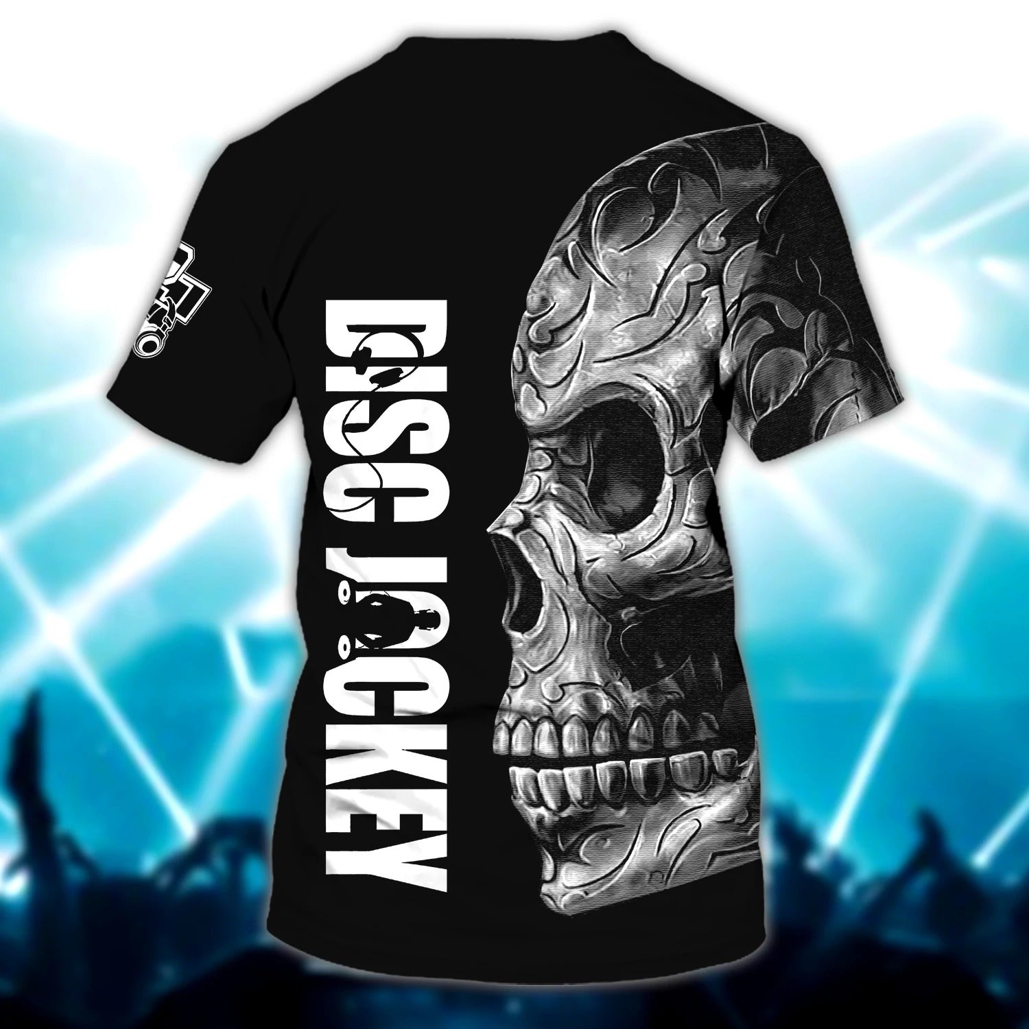 Custom Name 3D Full Print Skull Disc Jockey Tee Shirt For Him/ To My Dj Boy Shirt/ Skull Shirt For Musican