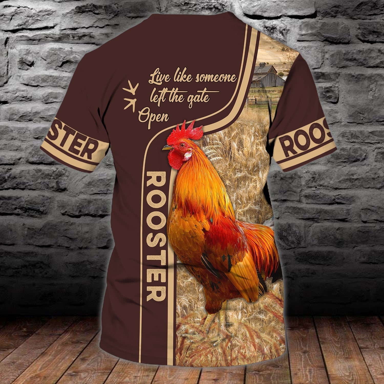 Customized 3D Love Rooster T Shirt 3D Sublimation Rooster On Shirt Chicken Shirts