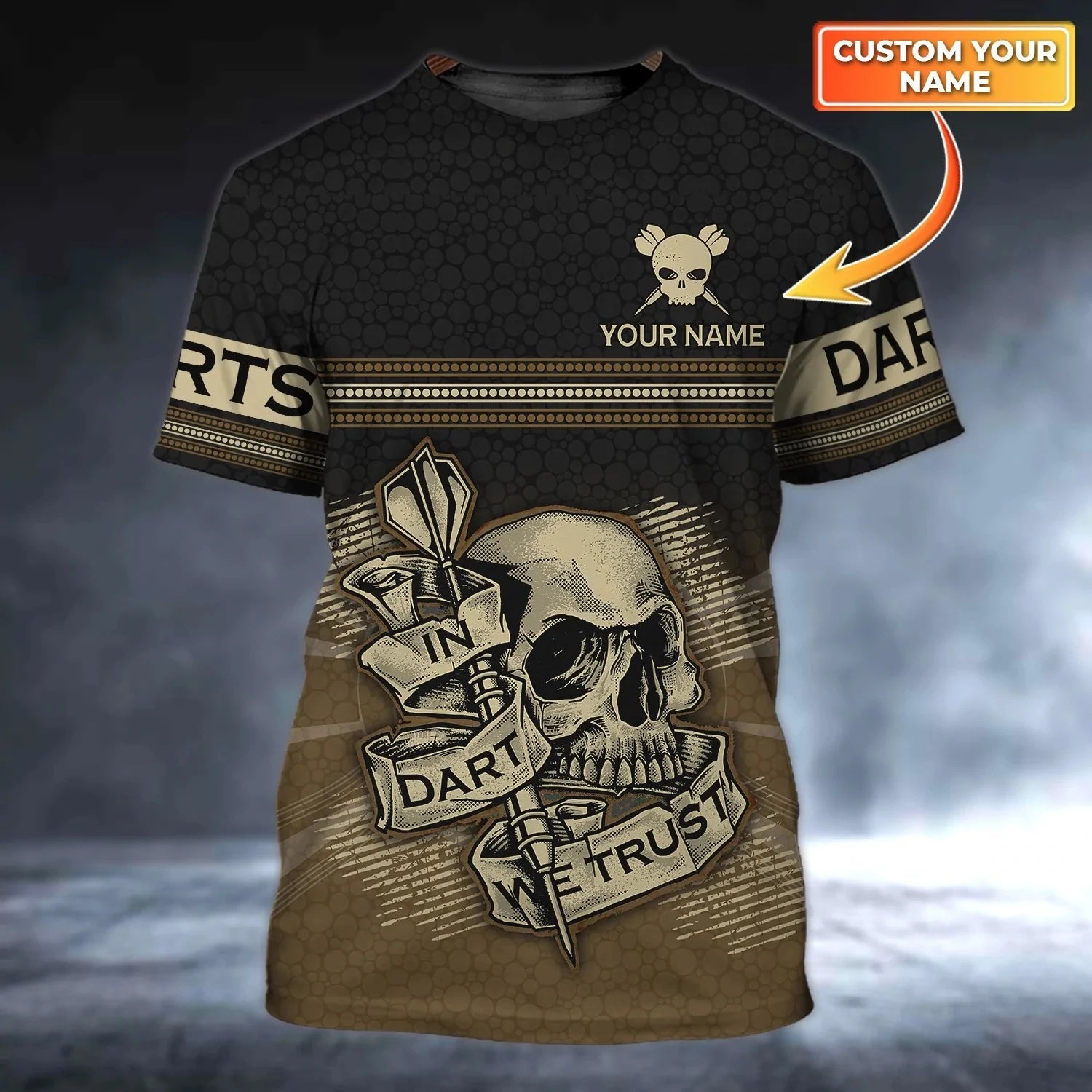 Personalized Dart 3D Tshirt For Darts Player/ Skull Dart T Shirt All Over Printing/ Best Dart Player Gift