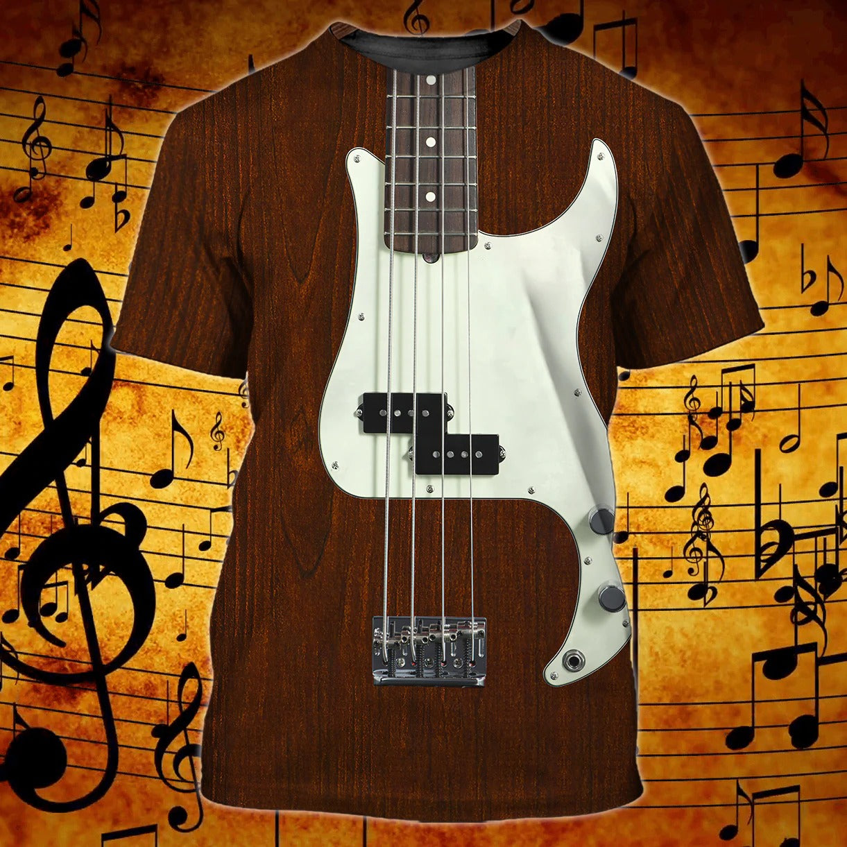 Bass Guitar 3D All Over Printing T Shirt For Guitar Lover/ Best Quality Sublimation Shirts For Bass Guitar Men