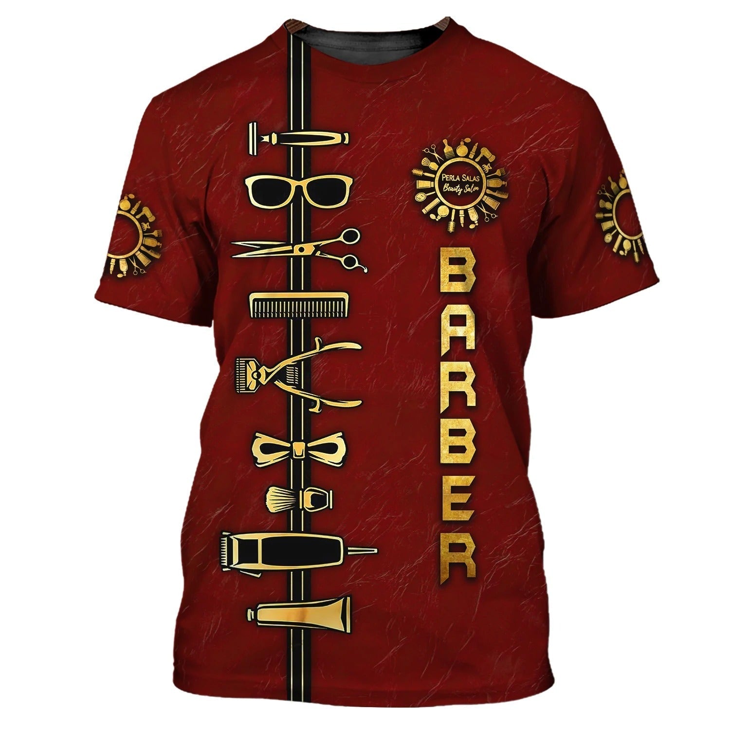 Custom Barber Tshirt/ 3D Full Printing Barbers Shirts/ Flows Through My Veins/ Gift For Barber Dad