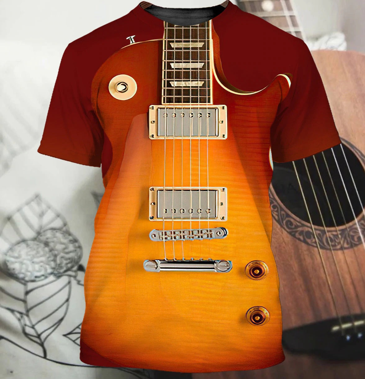 3D All Over Print Electric Guitar T Shirt/ Guitar Lover 3D Hoodie Shirts/ Gift For Guitar Men Woman