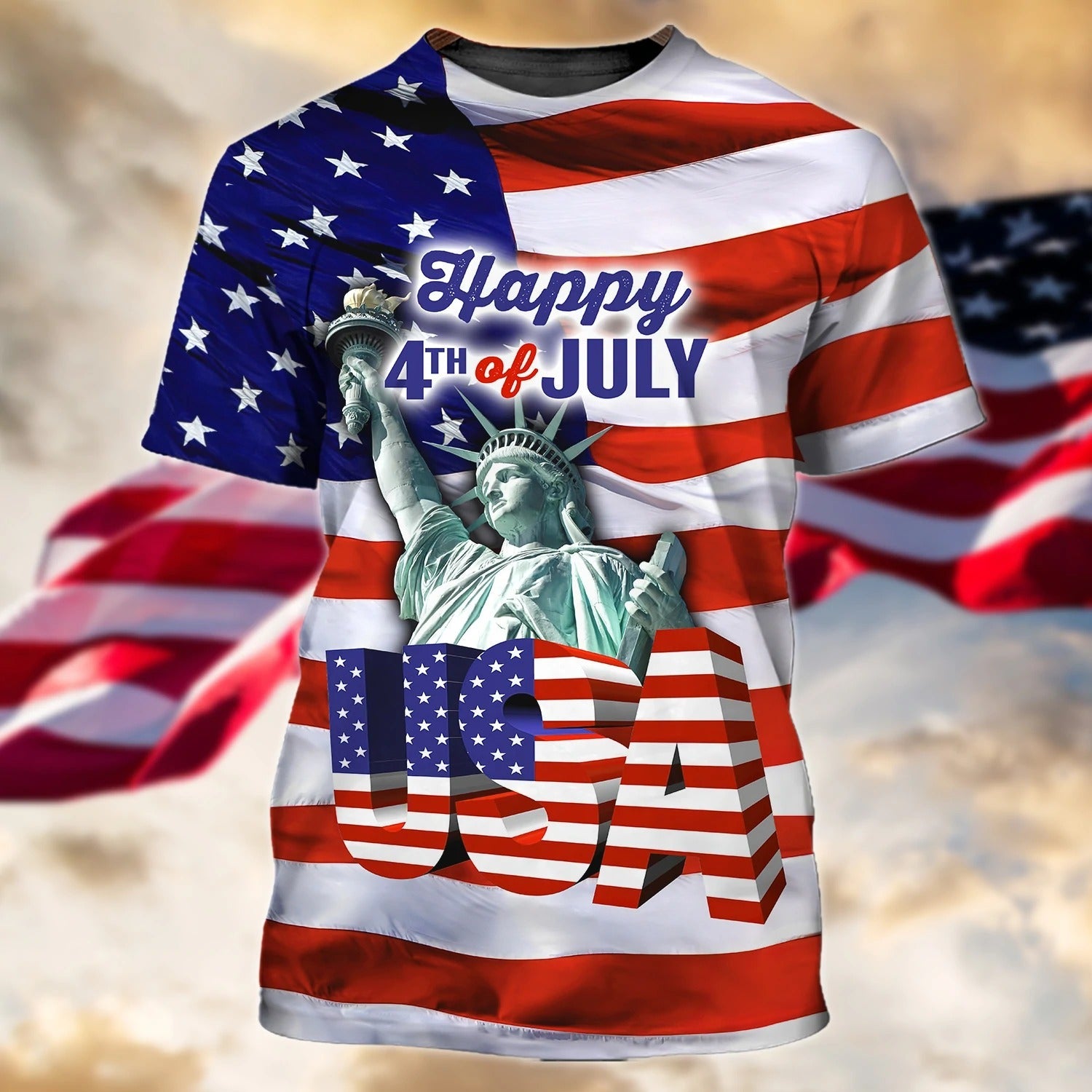 4Th Of July 3D Full Printed Shirt/ Independence Day Eagle Sublimation Shirts/ Strong American Tee 3D