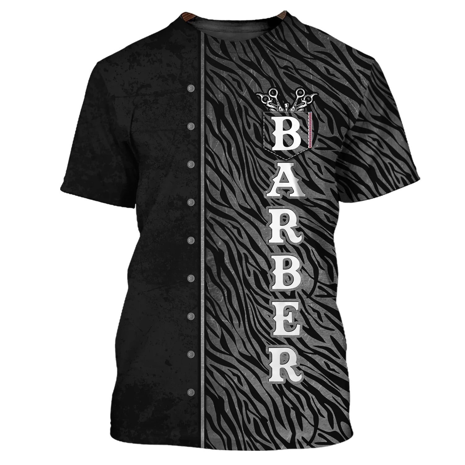 Personalized 3D All Over Print Barber Shirt/ Barber Shop Animal Gang Tshirt/ Barber Gift/ Barbershop Uniform