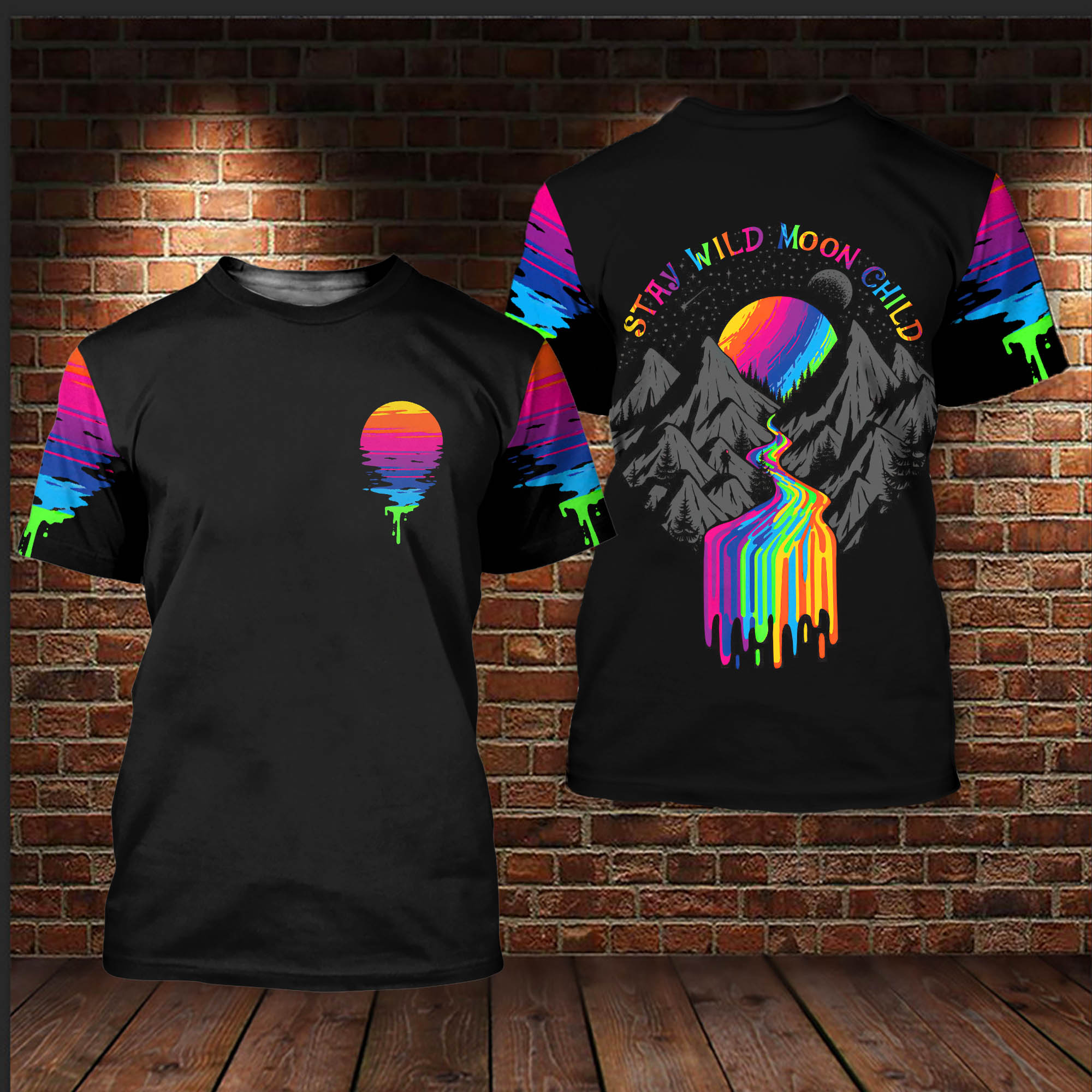 LGBT Stay Wild Moon Child 3D All Over Printed Shirts For LGBT Community/ Bisexual Shirts For LGBT History Month