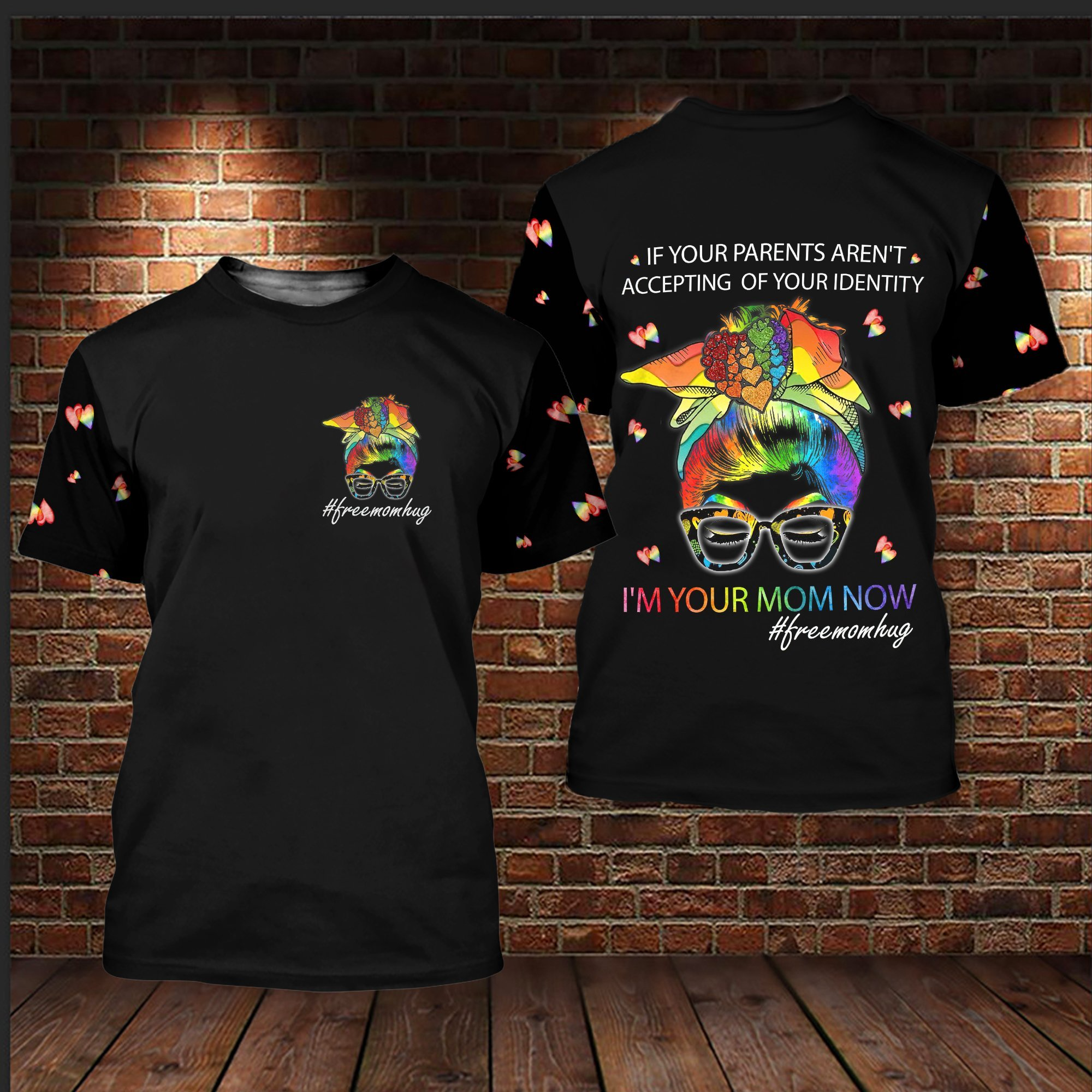 Black Shirt For Lesbian/ Free Mom Hug Pride Shirt/ Present For Lesbian/ Pride Month Gifts