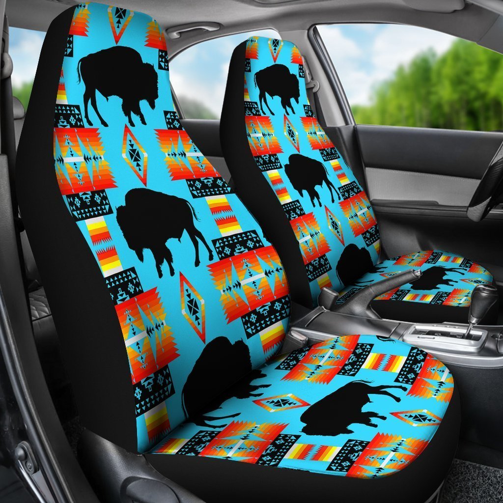 Turquoise And Orange Native Buffalo Universal Fit Car Seat Covers