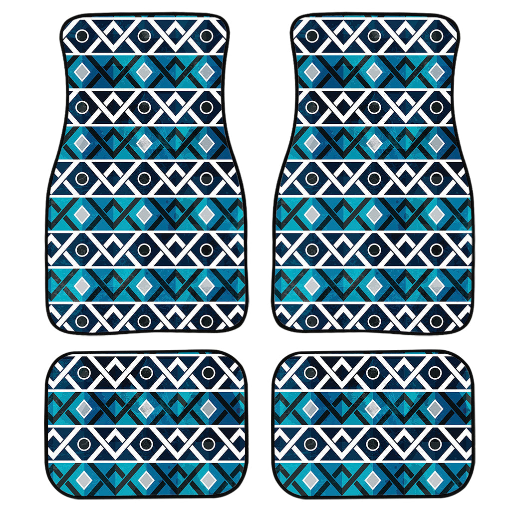 Turquoise Aztec Geometric Pattern Print Front And Back Car Floor Mats/ Front Car Mat