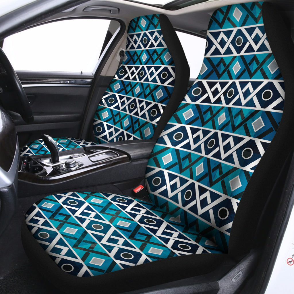 Turquoise Aztec Geometric Pattern Print Universal Fit Car Seat Covers