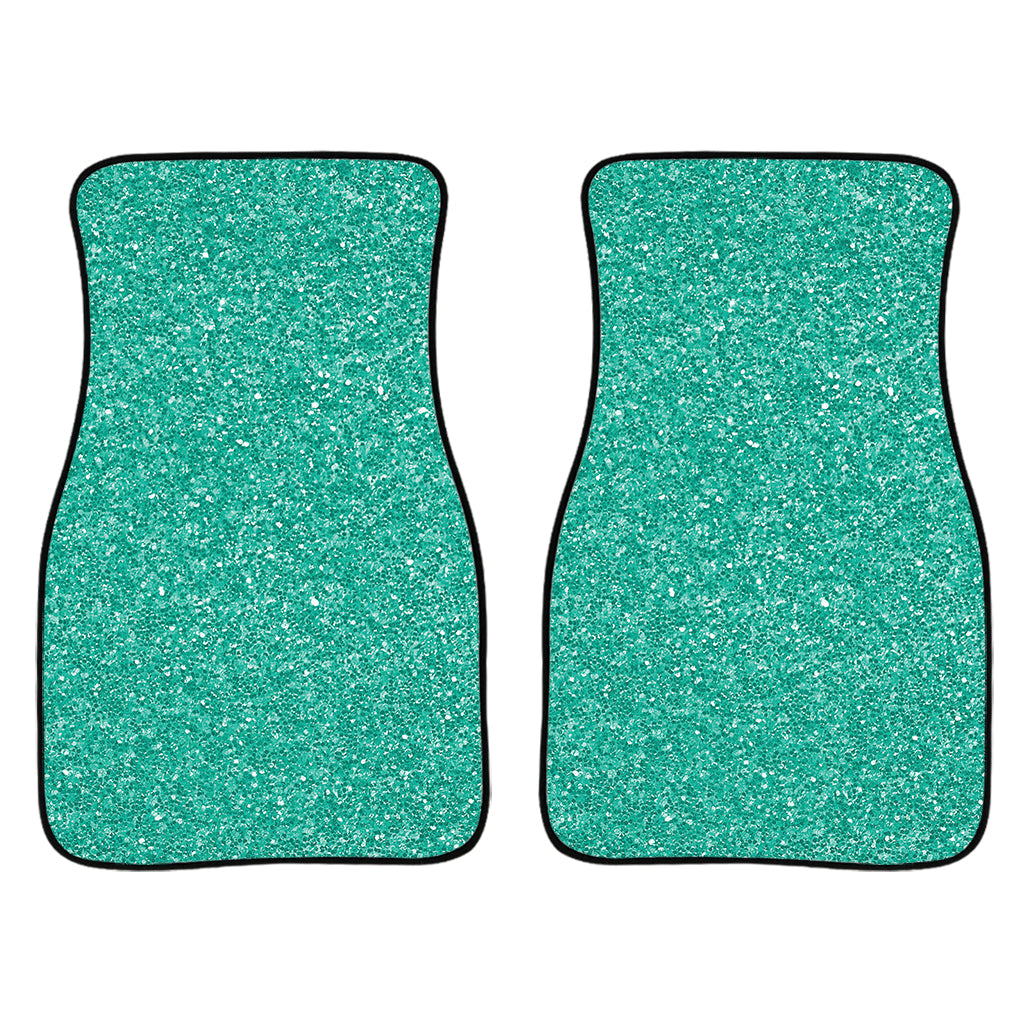 Turquoise Glitter Texture Print Front And Back Car Floor Mats/ Front Car Mat