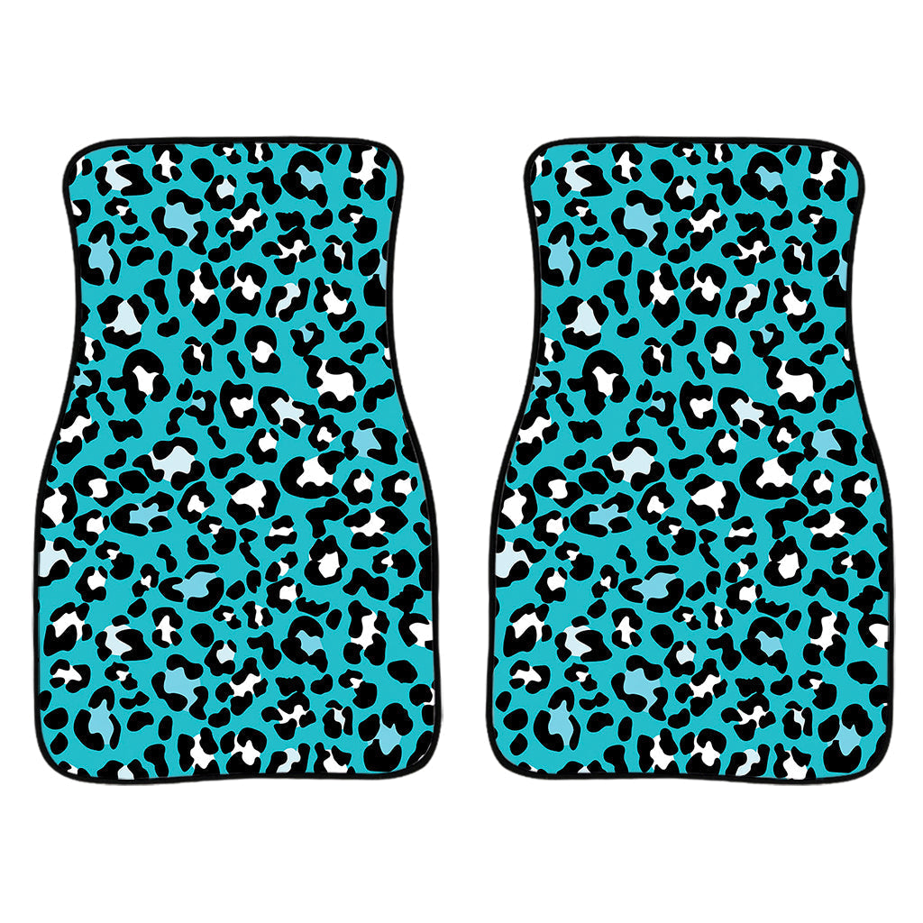 Turquoise Leopard Print Front And Back Car Floor Mats/ Front Car Mat