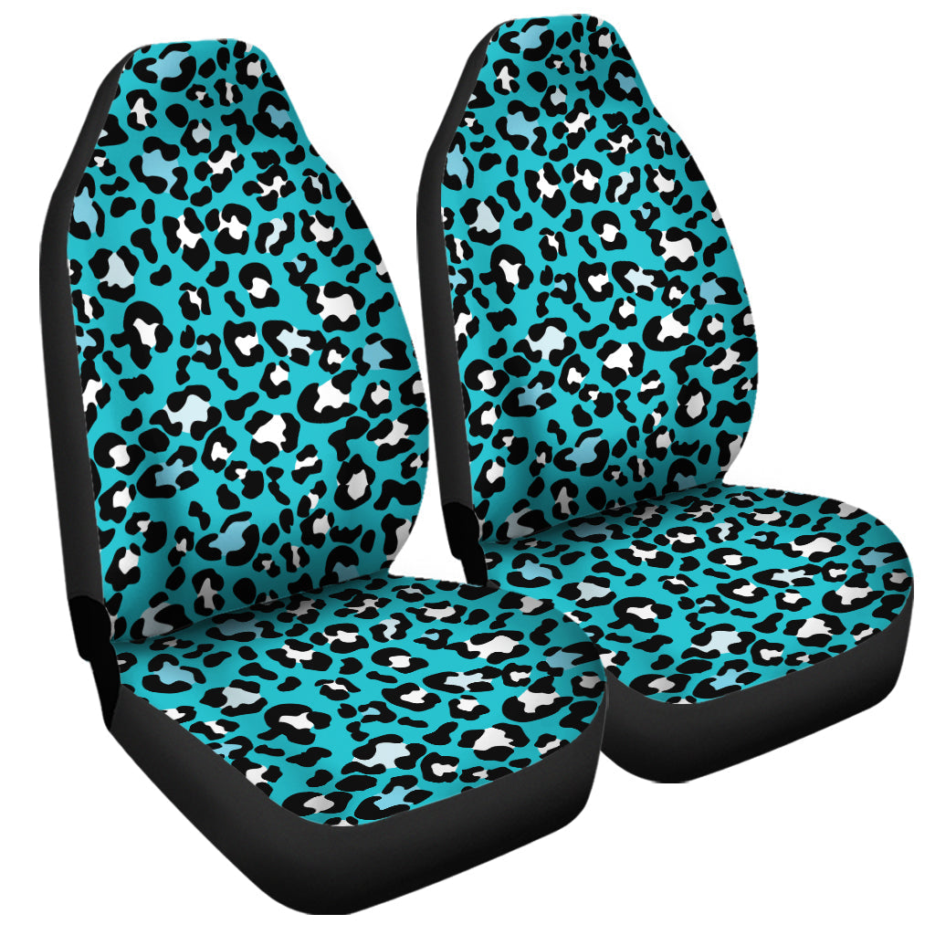 Turquoise Leopard Print Universal Fit Car Seat Covers