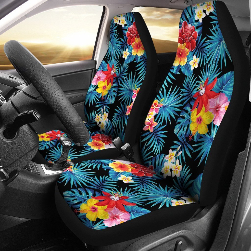 Carseat Cover Summer/ Turquoise Tropical Hawaii Pattern Print Universal Fit Car Seat Covers