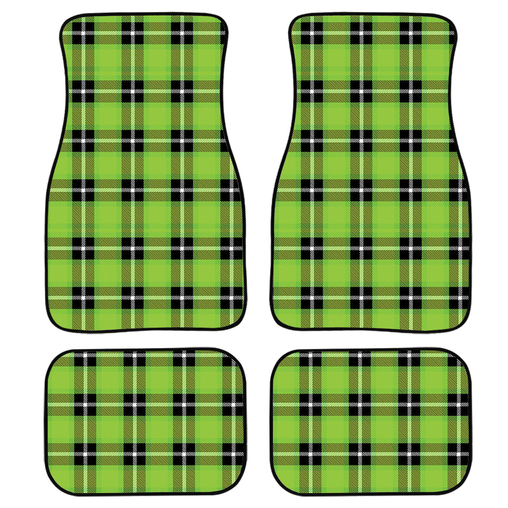 Ufo Green Tartan Pattern Print Front And Back Car Floor Mats/ Front Car Mat