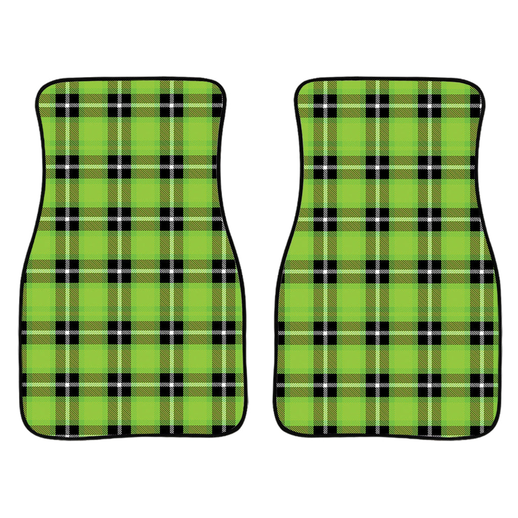 Ufo Green Tartan Pattern Print Front And Back Car Floor Mats/ Front Car Mat