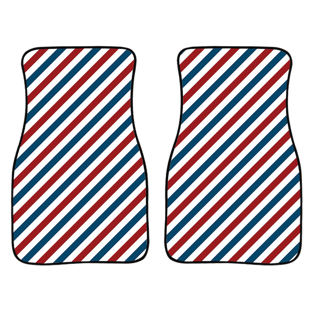 Usa Patriotic Striped Pattern Print Front And Back Car Floor Mats/ Front Car Mat