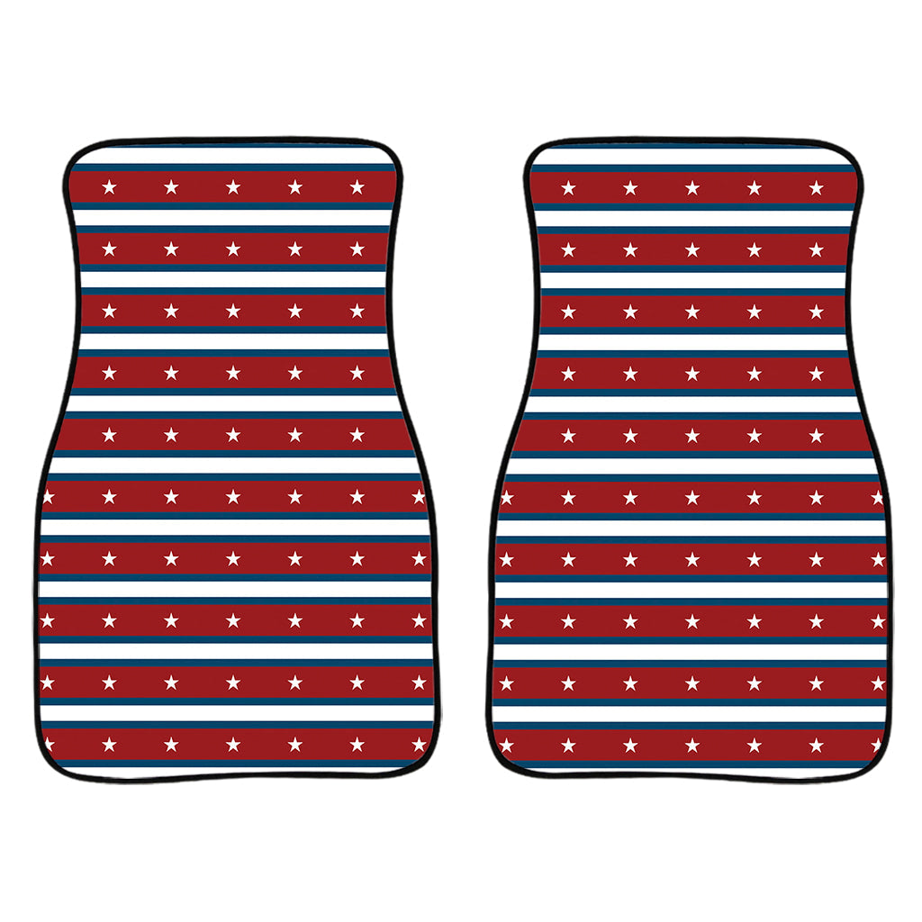 Usa Striped Pattern Print Front And Back Car Floor Mats/ Front Car Mat