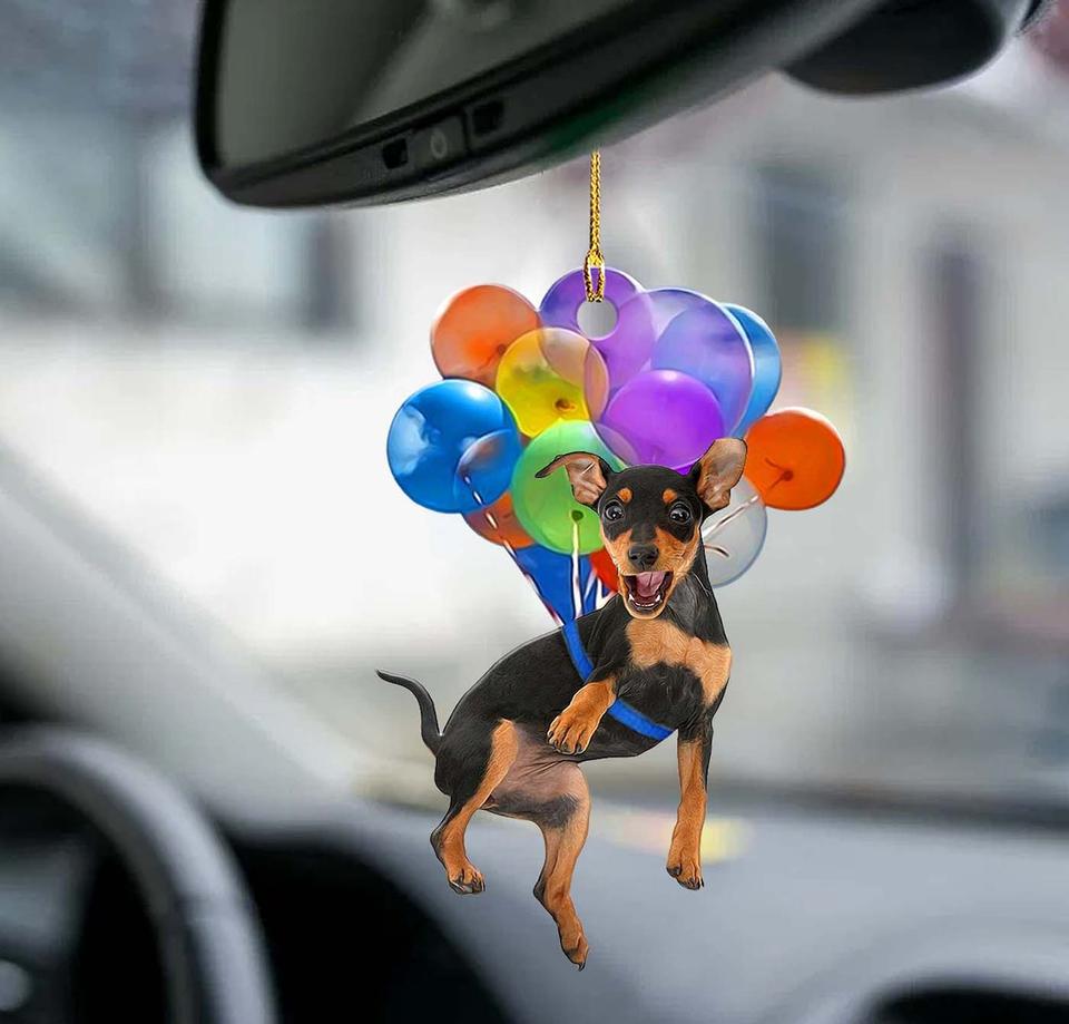 Miniature Pinscher Dog Fly With Bubbles Car Hanging Ornament Dog Ornament Coolspod