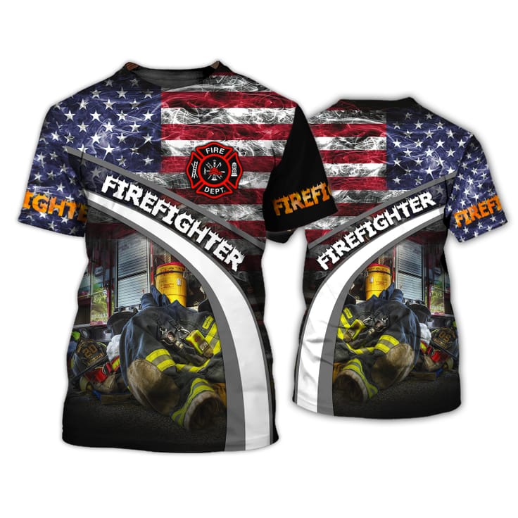 Personalized Smoke Firefighter Flag 3D Shirt/ Firefighter Corner With Logo TShirt