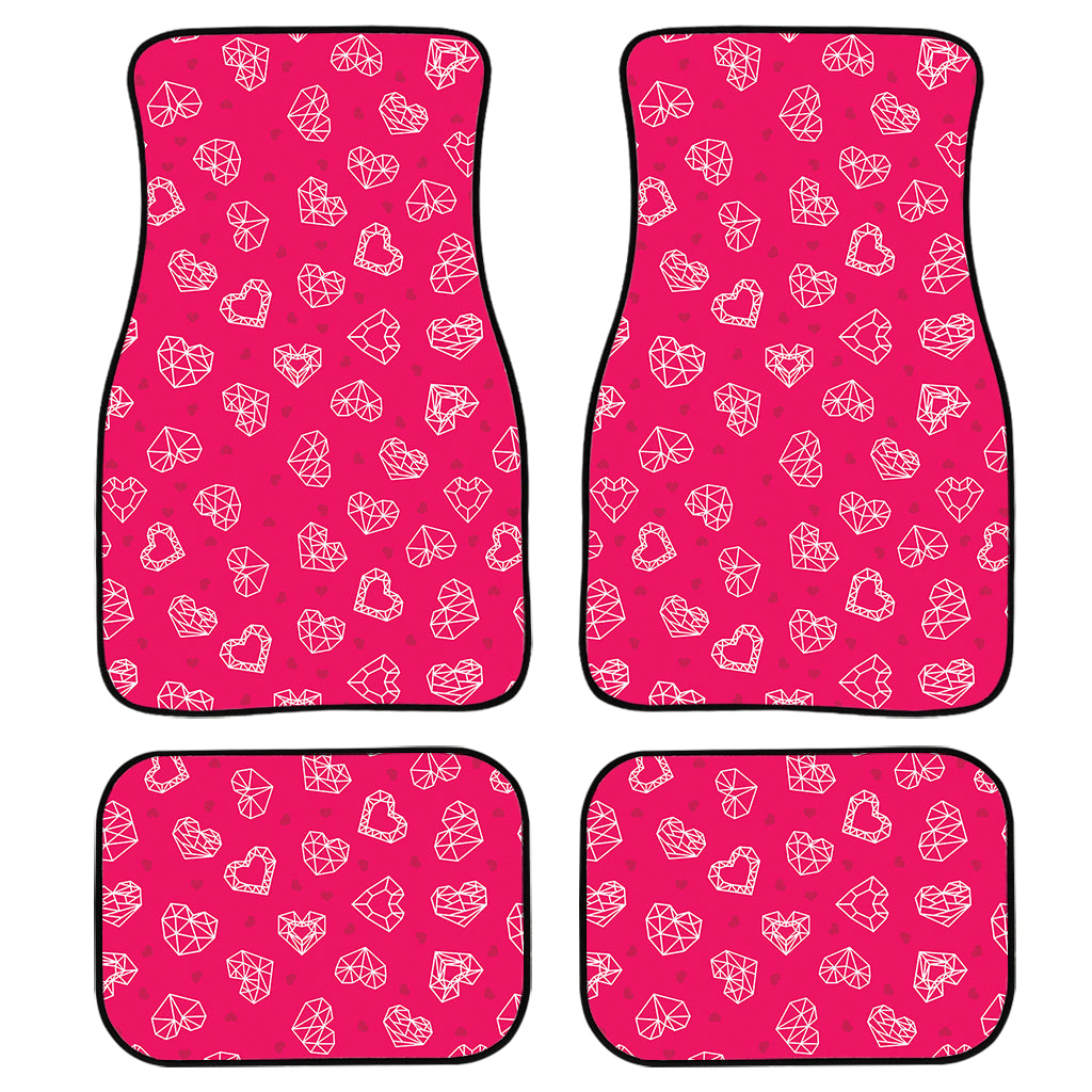 Valentine''S Day Geometric Heart Print Front And Back Car Floor Mats/ Front Car Mat