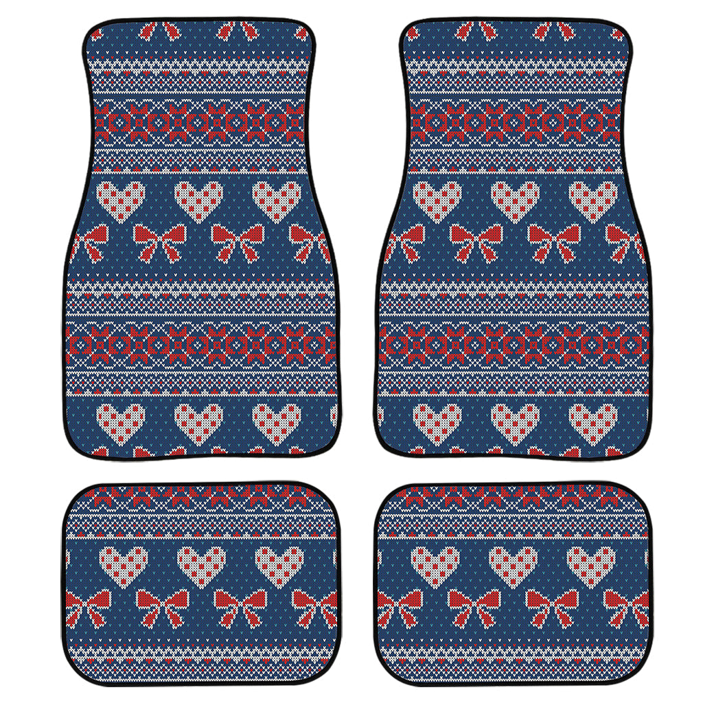 Valentine''S Day Knitted Pattern Print Front And Back Car Floor Mats/ Front Car Mat