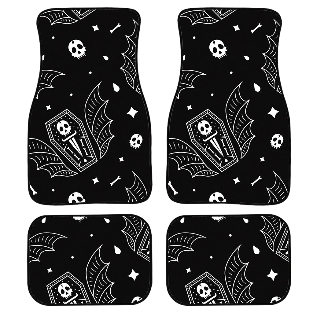 Vampire Coffin Pattern Print Front And Back Car Floor Mats/ Front Car Mat