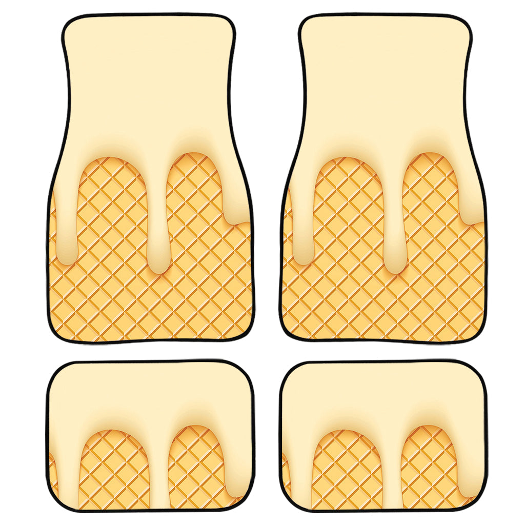 Vanilla Ice Cream Melted Print Front And Back Car Floor Mats/ Front Car Mat
