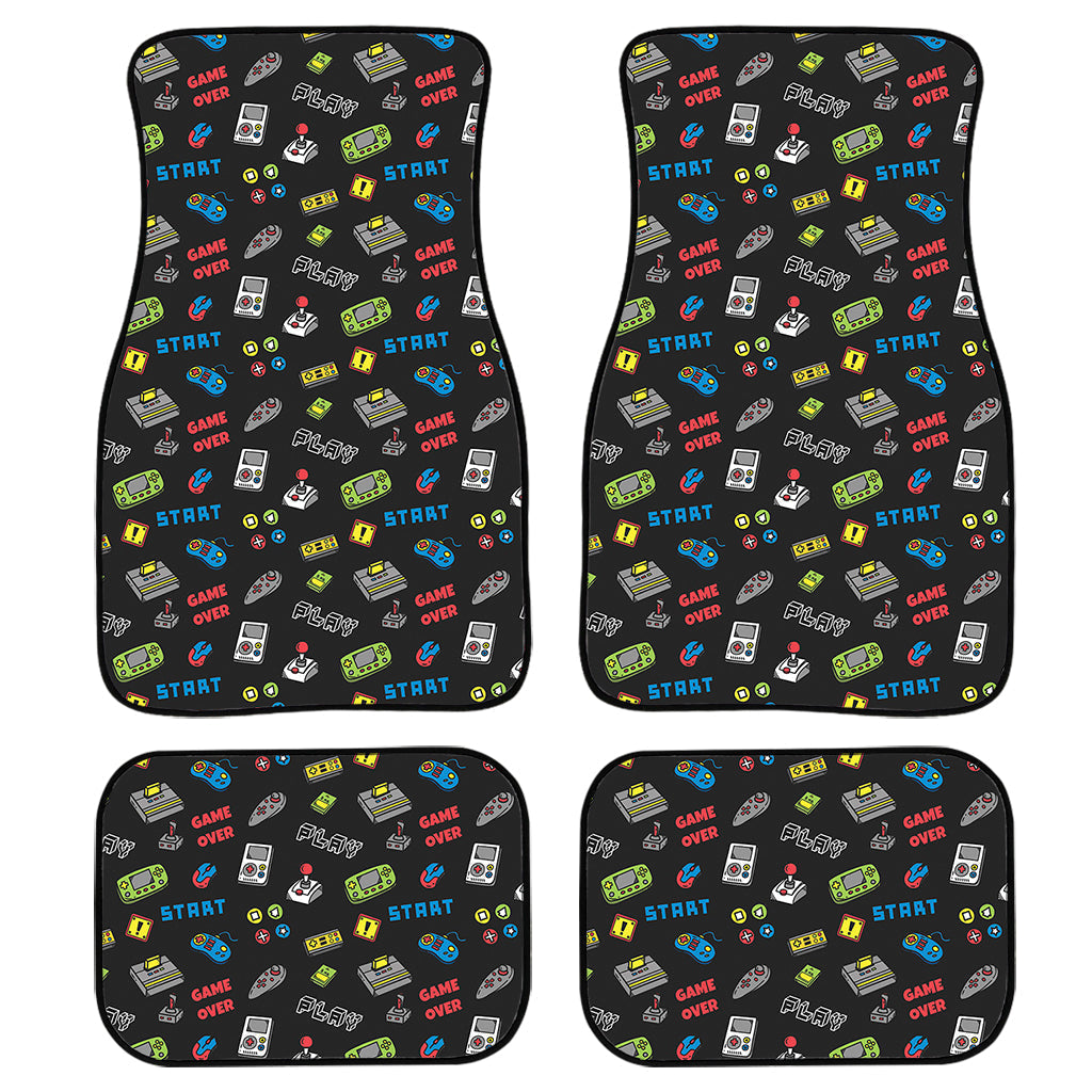 Video Game Gadgets Pattern Print Front And Back Car Floor Mats/ Front Car Mat