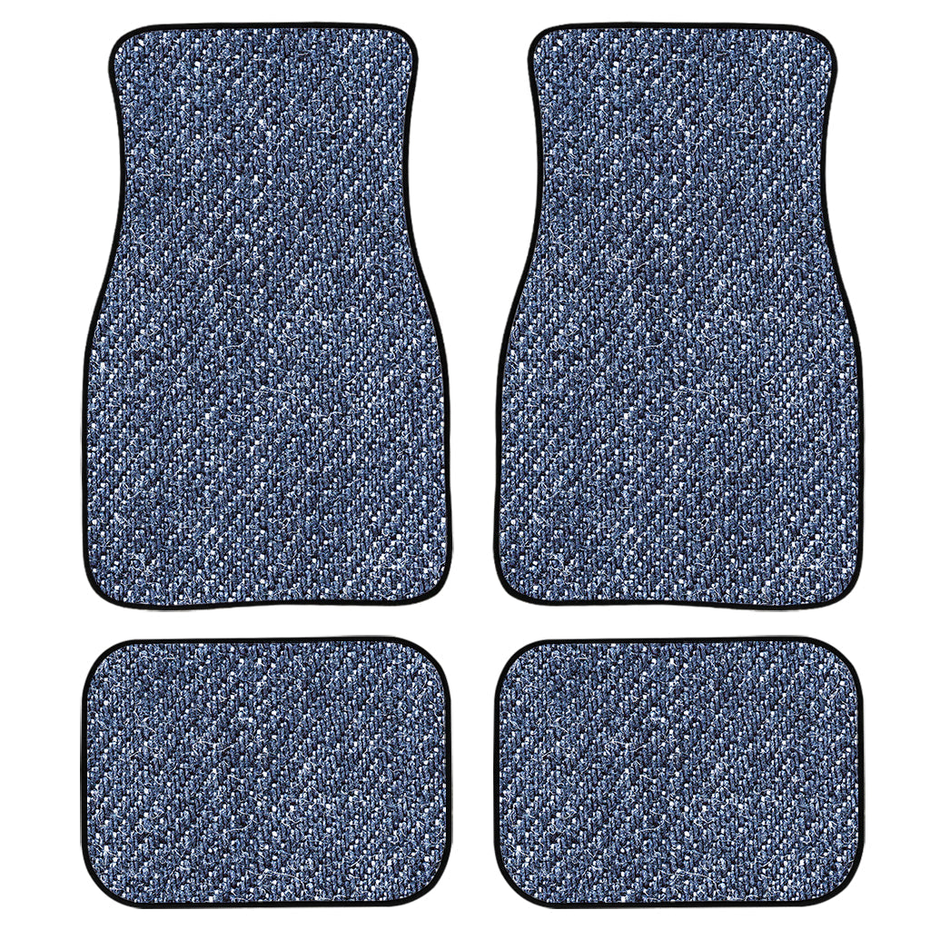 Vintage Blue Denim Jeans Print Front And Back Car Floor Mats/ Front Car Mat