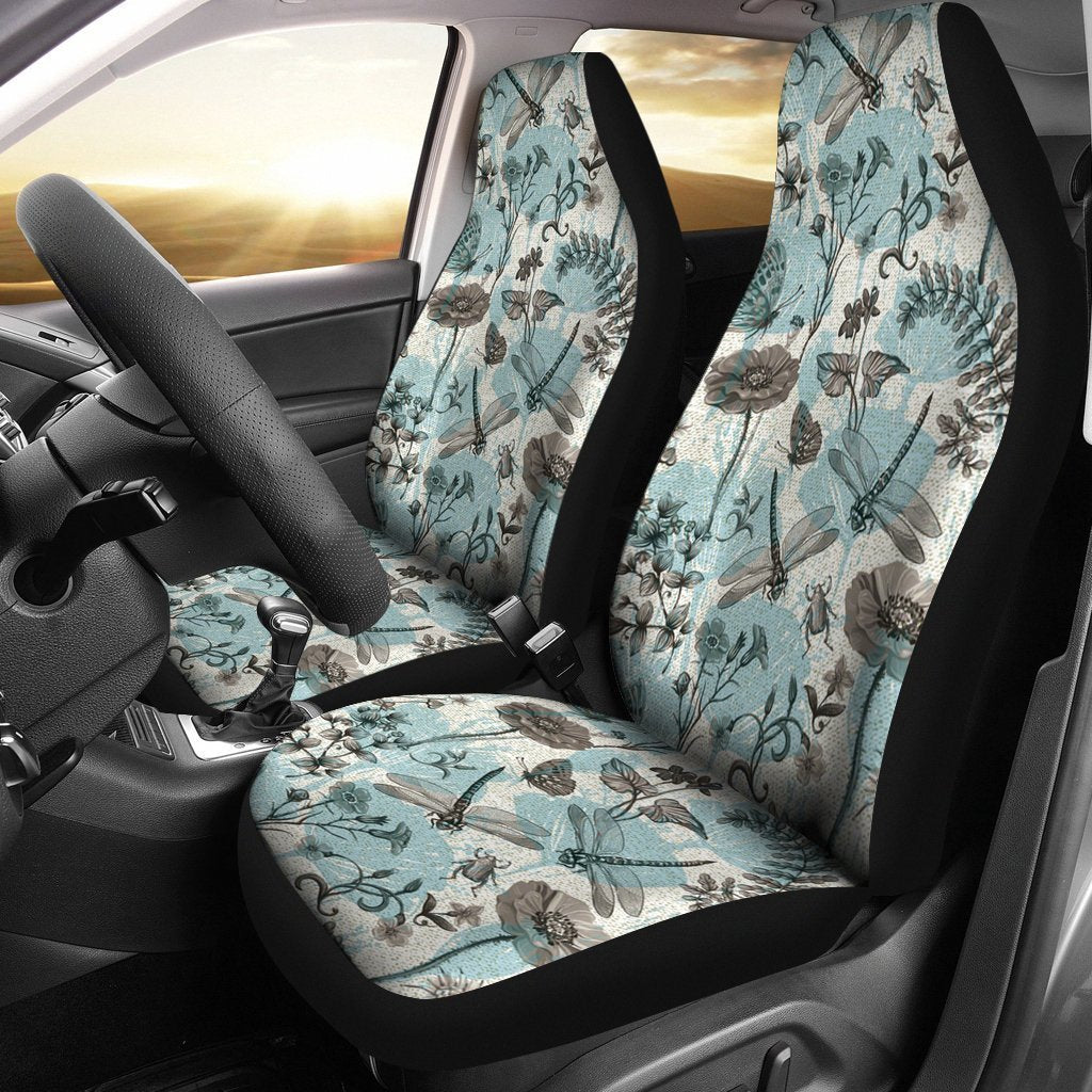 Vintage Blue Dragonfly Universal Fit Car Seat Covers