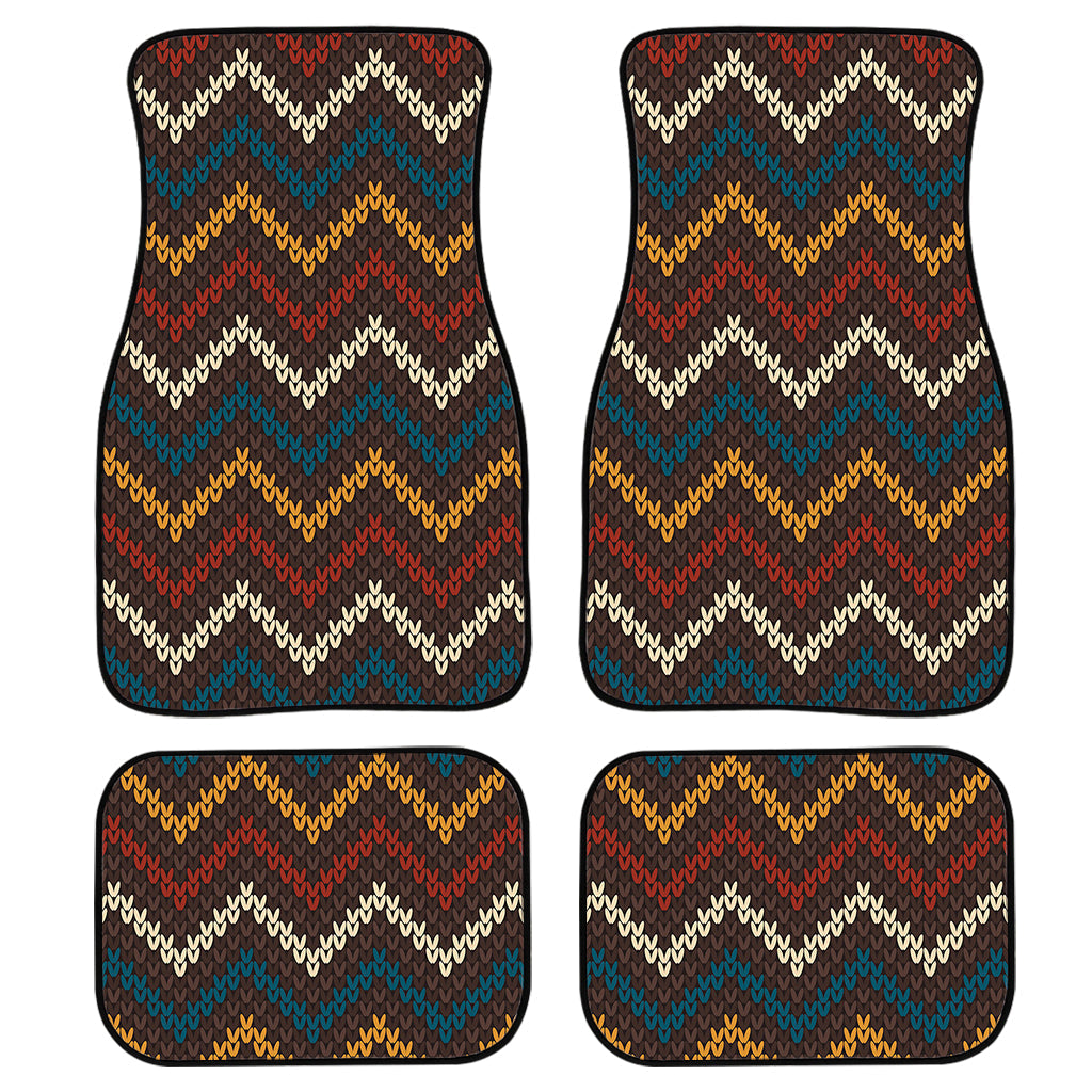 Vintage Chevron Knitted Pattern Print Front And Back Car Floor Mats/ Front Car Mat