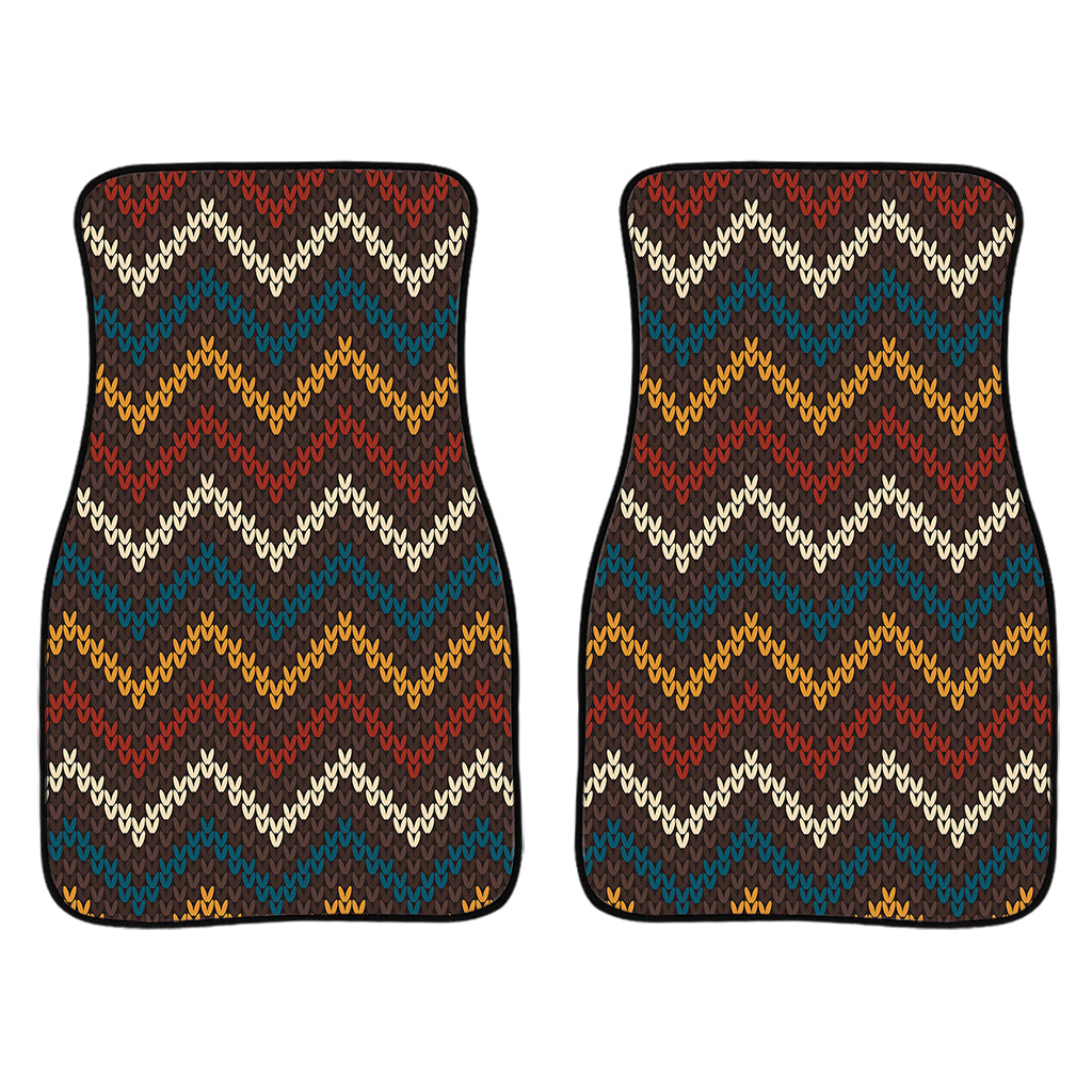 Vintage Chevron Knitted Pattern Print Front And Back Car Floor Mats/ Front Car Mat