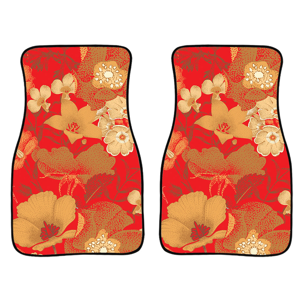 Vintage Chinese Flower Print Front And Back Car Floor Mats/ Front Car Mat