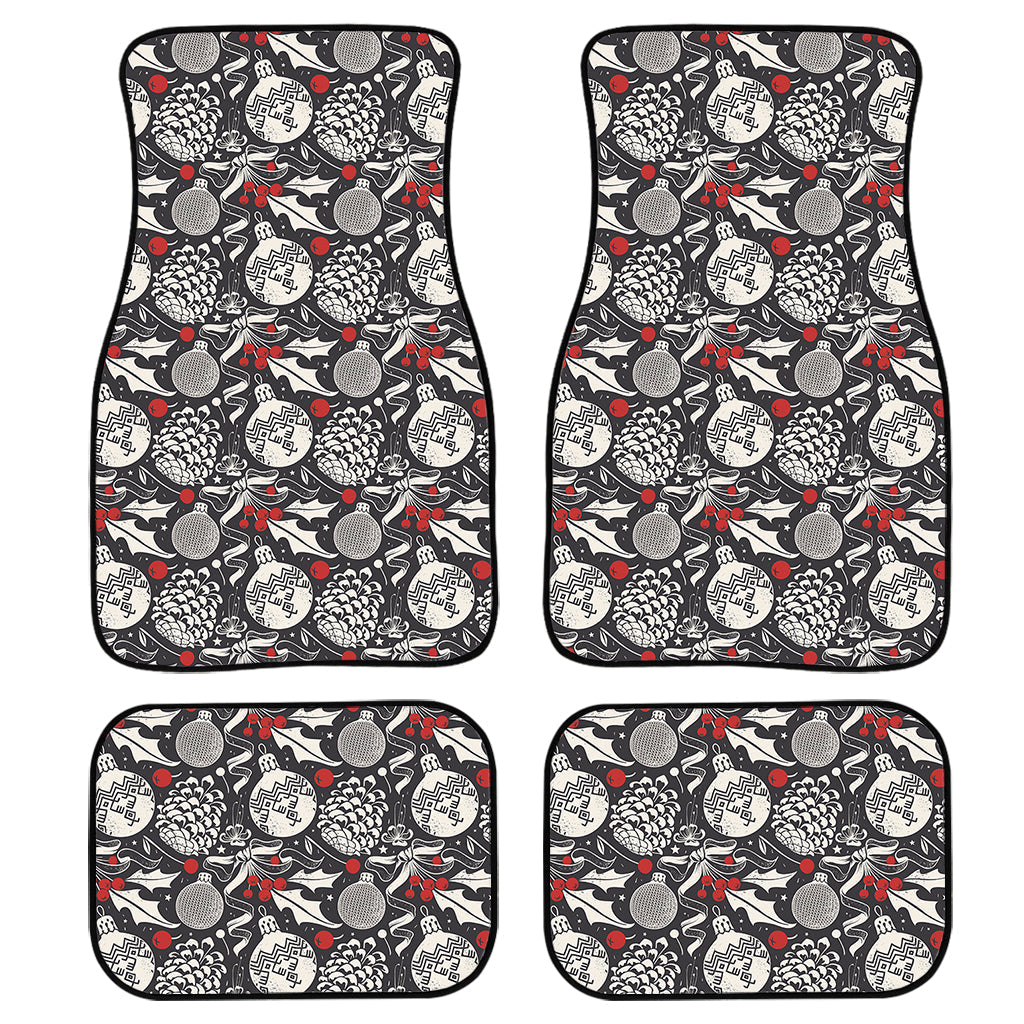Vintage Christmas Decorations Print Front And Back Car Floor Mats/ Front Car Mat