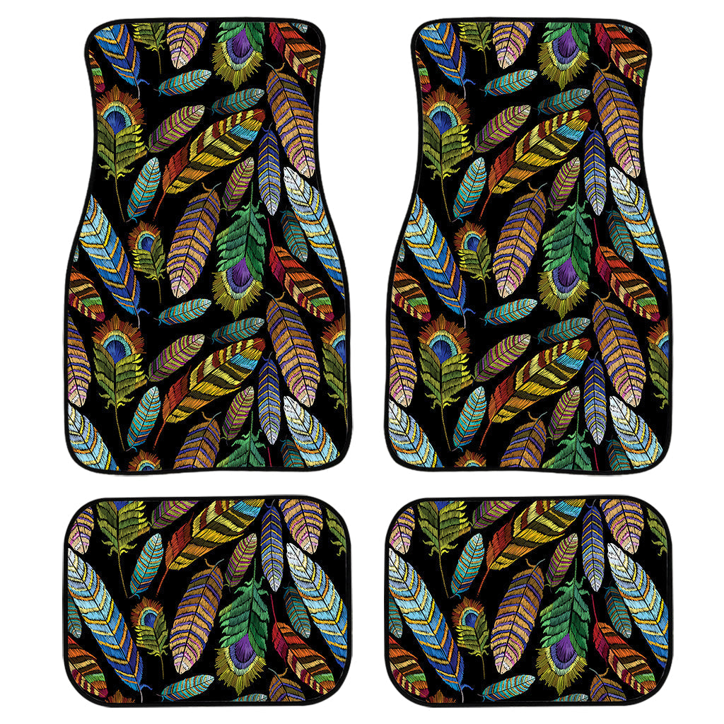 Vintage Feather Pattern Print Front And Back Car Floor Mats/ Front Car Mat