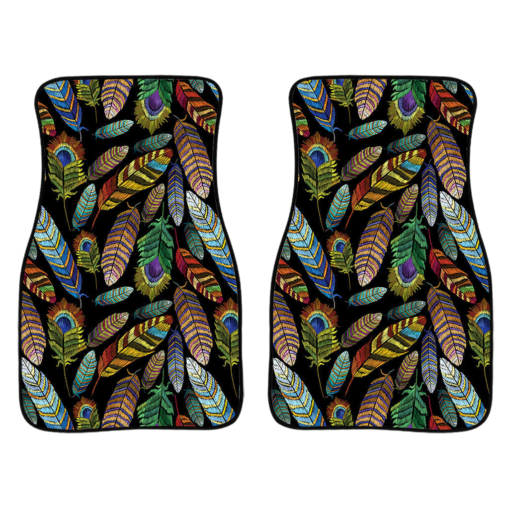 Vintage Feather Pattern Print Front And Back Car Floor Mats/ Front Car Mat