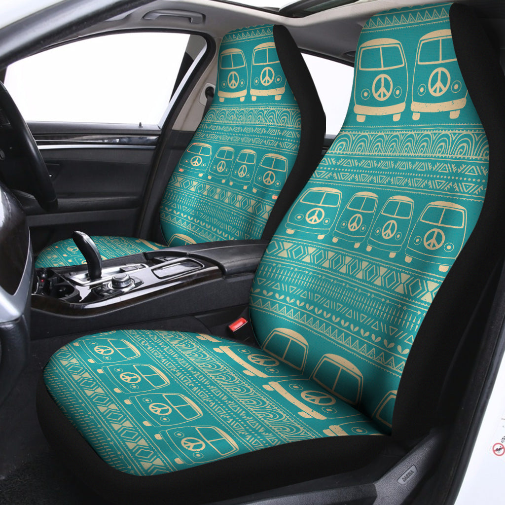 Vintage Hippie Van Pattern Print Universal Fit Car Seat Covers