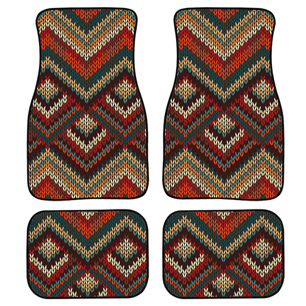 Vintage Knitted Pattern Print Front And Back Car Floor Mats/ Front Car Mat