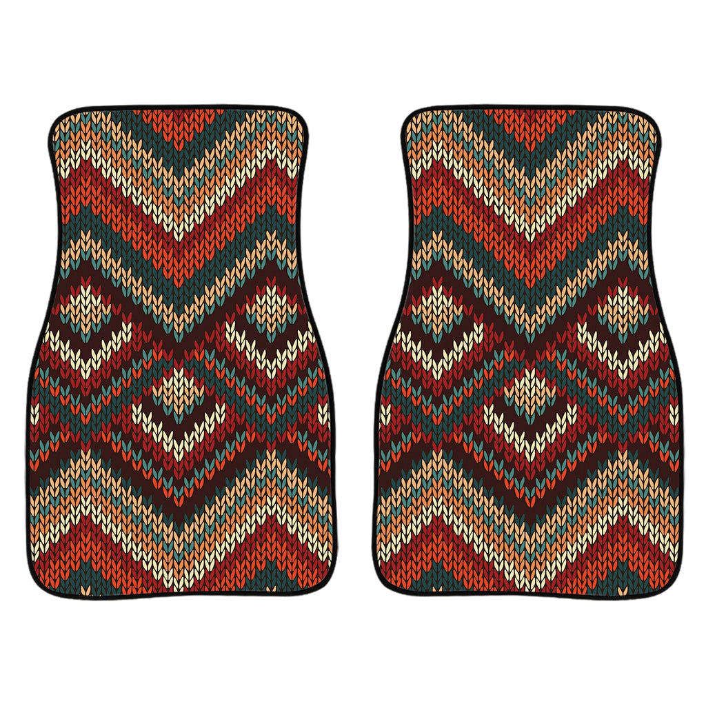Vintage Knitted Pattern Print Front And Back Car Floor Mats/ Front Car Mat
