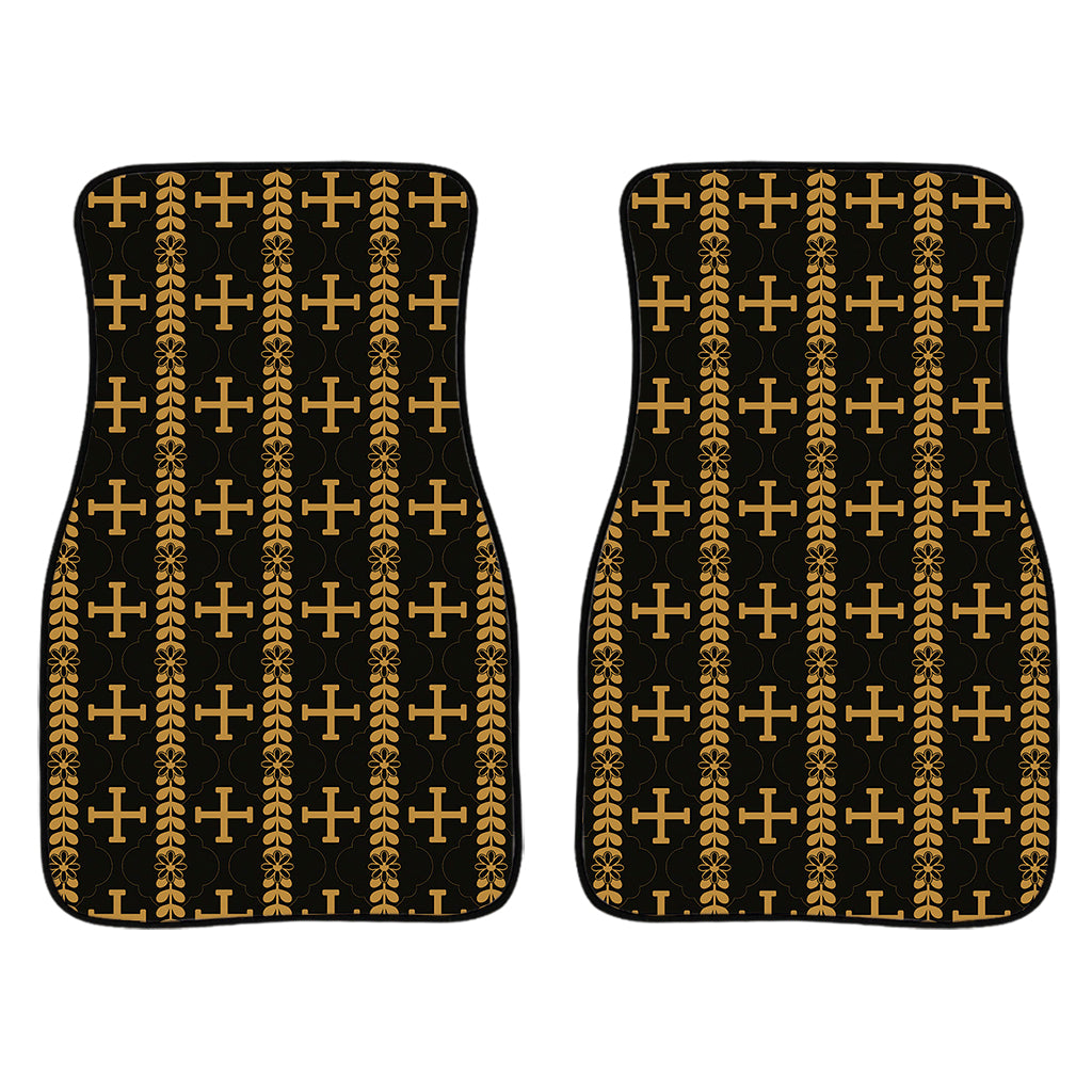 Vintage Orthodox Pattern Print Front And Back Car Floor Mats/ Front Car Mat
