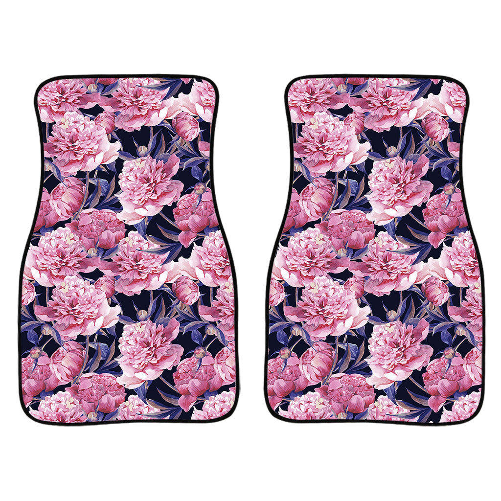 Vintage Pink Peony Floral Print Front And Back Car Floor Mats/ Front Car Mat