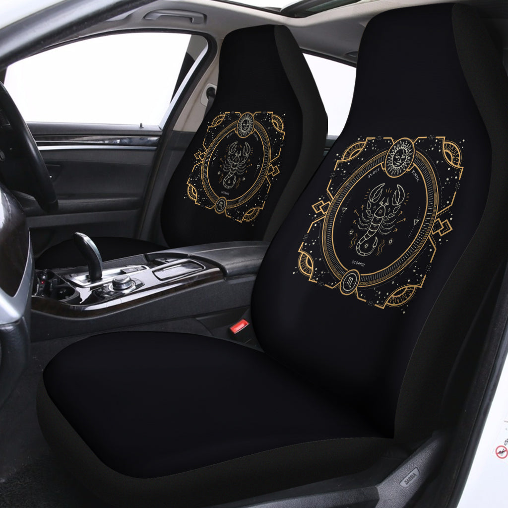Vintage Scorpio Zodiac Sign Print Universal Fit Car Seat Covers