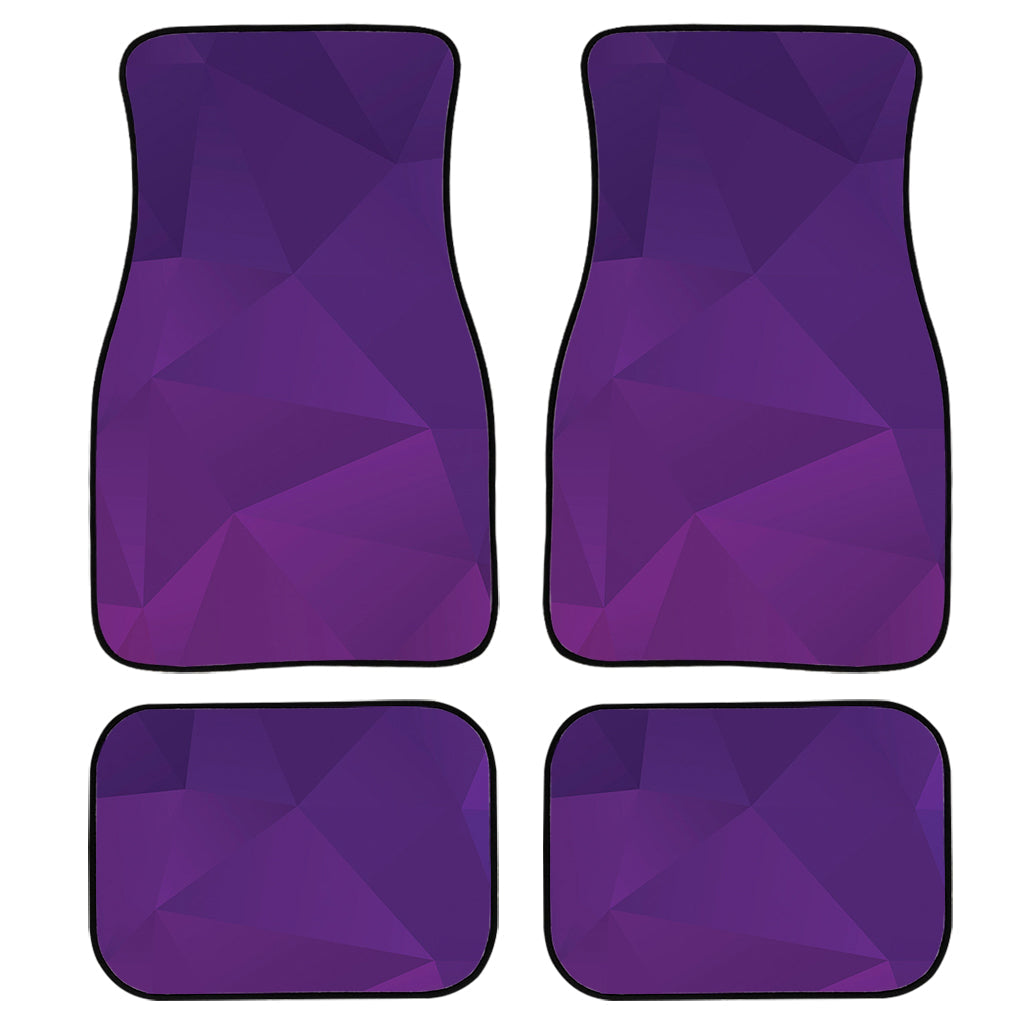 Violet Polygonal Geometric Print Front And Back Car Floor Mats/ Front Car Mat