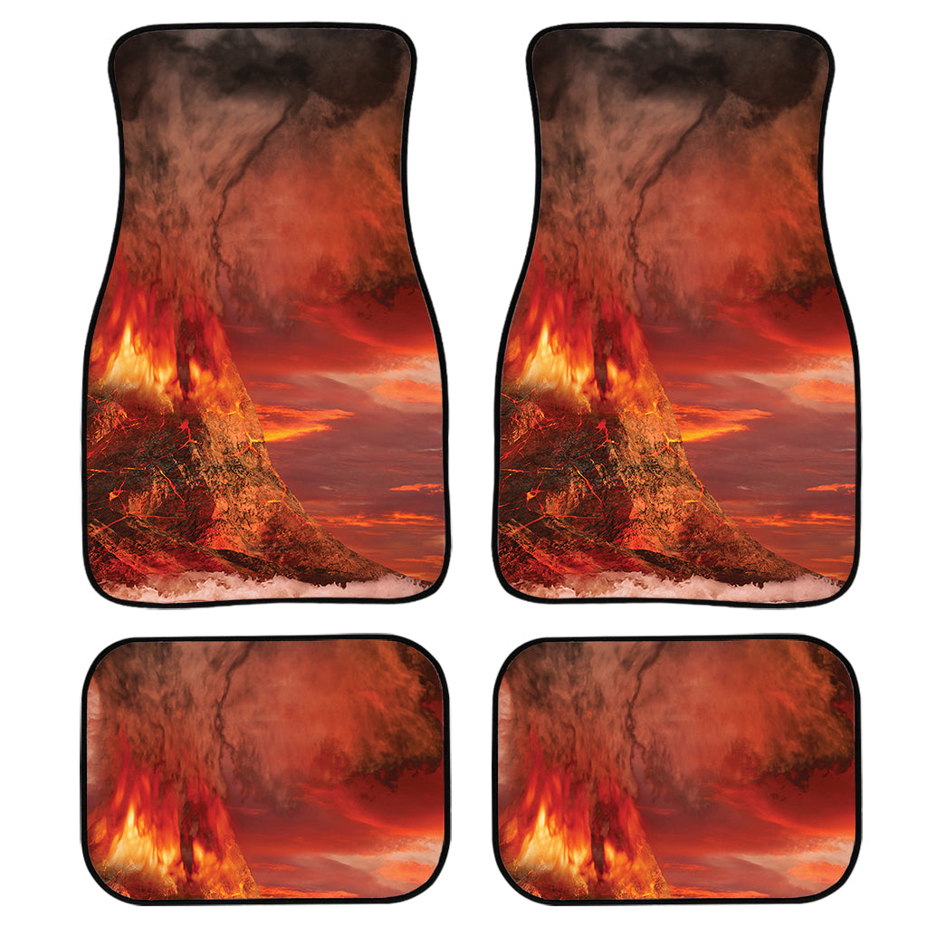 Volcano On The Sea Print Front And Back Car Floor Mats/ Front Car Mat