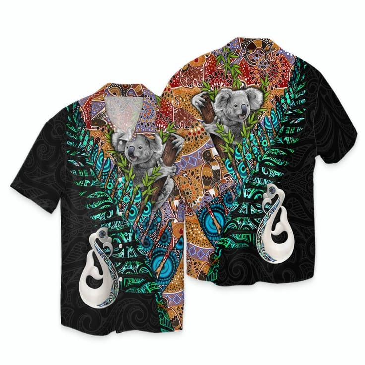New Zealand Maori Manaia And Australian Indigenouskoala 3D Hawaiian Shirt