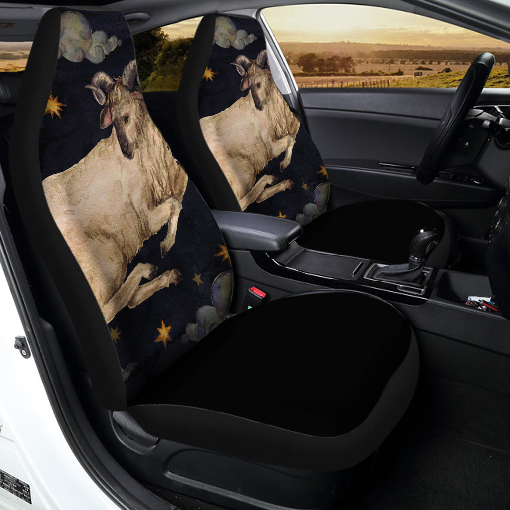 Watercolor Aries Zodiac Sign Print Universal Fit Car Seat Covers